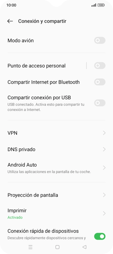 Pulsa Punto de acceso personal.