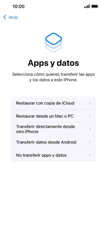 Pulsa No transferir apps y datos y sigue las indicaciones de la pantalla para finalizar la activación del teléfono.