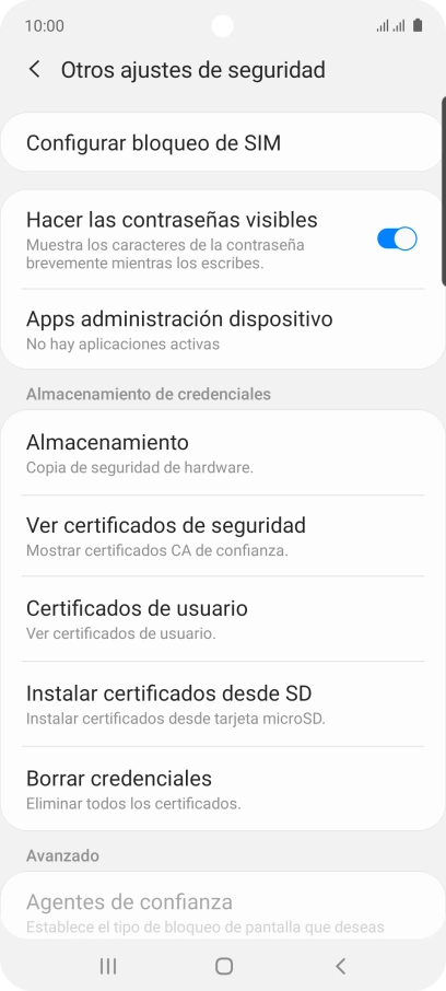 Pulsa Configurar bloqueo de SIM. Pulsa Configurar bloqueo de SIM.