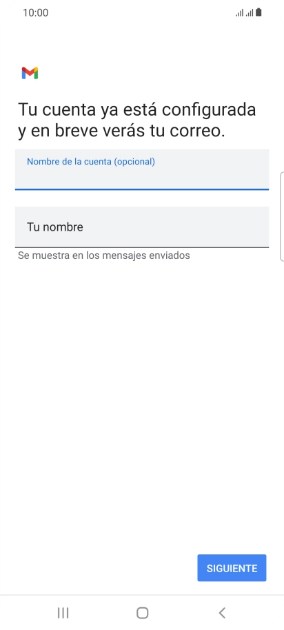 Pulsa Tu nombre e introduce el nombre del remitente.