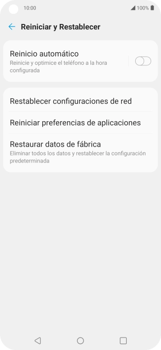 Pulsa Restaurar datos de fábrica. Pulsa Restaurar datos de fábrica.