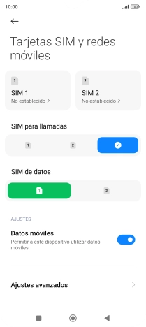 Pulsa la tarjeta SIM deseada.