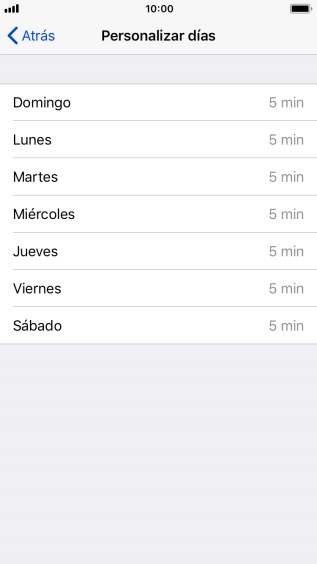 Pulsa los días deseados.