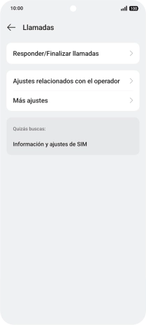 Pulsa Ajustes relacionados con el operador.
