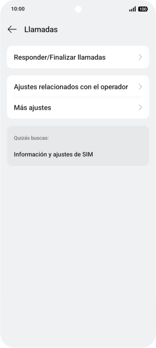 Pulsa Ajustes relacionados con el operador.