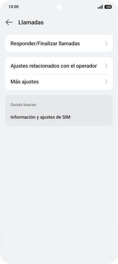 Pulsa Ajustes relacionados con el operador.