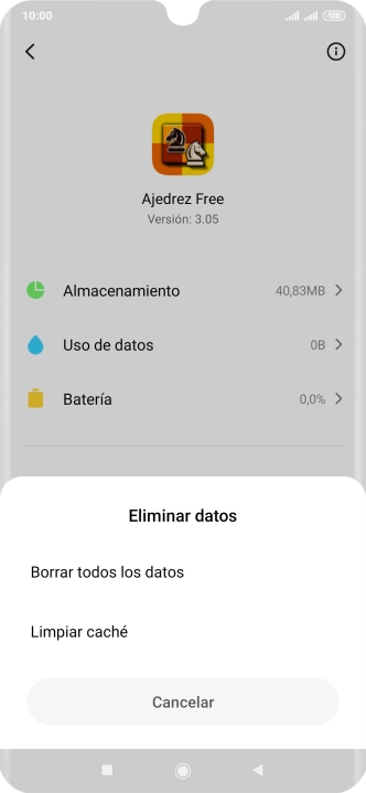 Pulsa Limpiar caché.