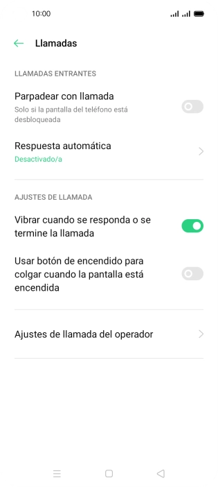 Pulsa Ajustes de llamada del operador. Pulsa Ajustes de llamada del operador.