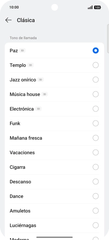 Pulsa los timbres de llamada deseados para escucharlos.