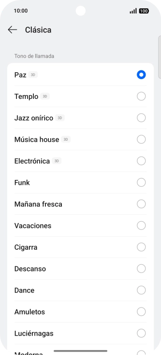 Pulsa los timbres de llamada deseados para escucharlos.