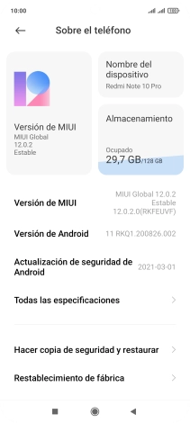 Pulsa Restablecimiento de fábrica.