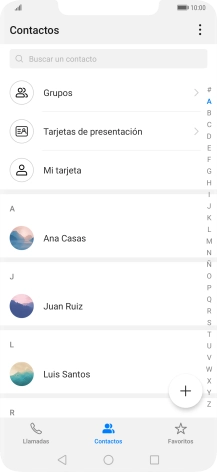 Pulsa el icono de nuevo contacto.