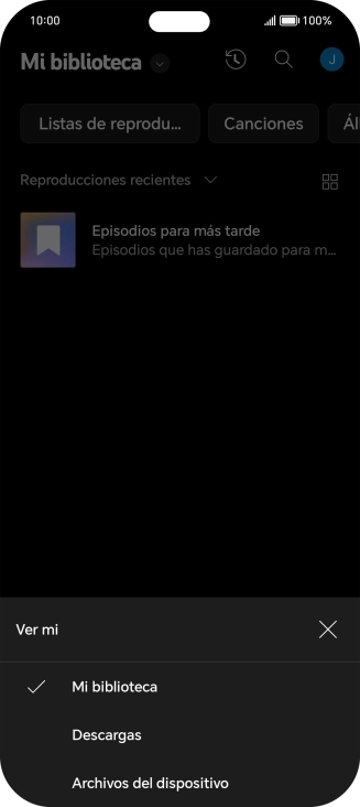 Pulsa una categoría y desplázate al archivo de música deseado.