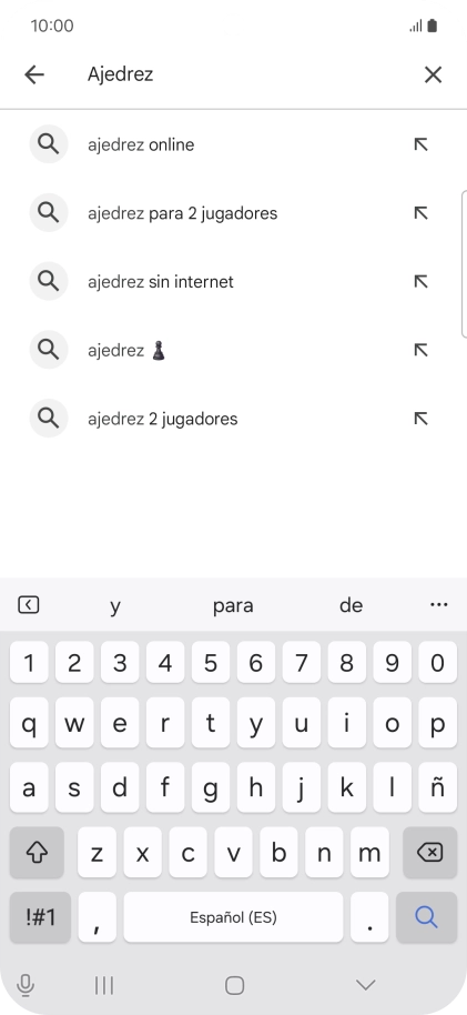 Introduce el nombre del tema o de la app y pulsa el icono de búsqueda.