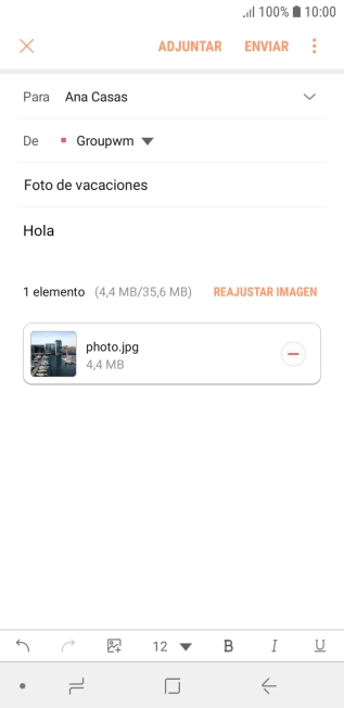 Pulsa ENVIAR cuando hayas terminado de escribir el correo electrónico.