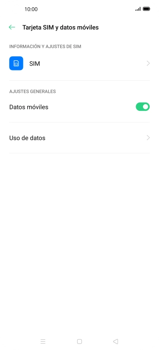 Pulsa el nombre de la tarjeta SIM.