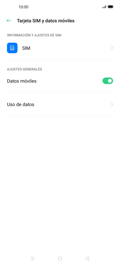 Pulsa el nombre de la tarjeta SIM.