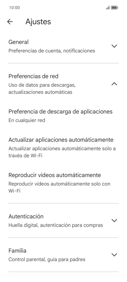 Pulsa Actualizar aplicaciones automáticamente.