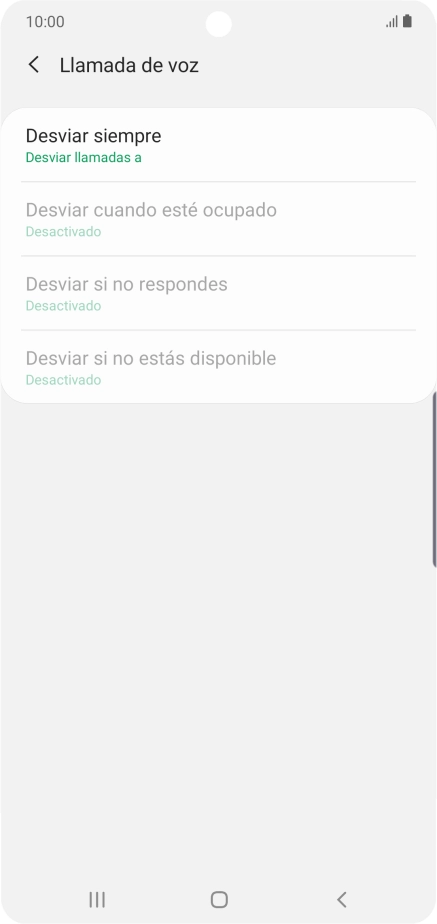 Pulsa el tipo de desvío deseado.