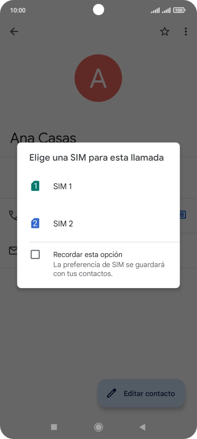 Pulsa la tarjeta SIM deseada.
