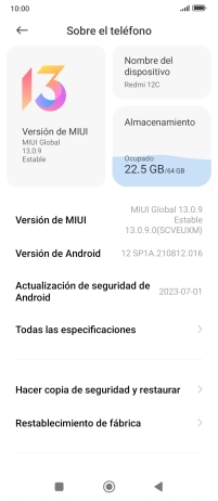 Pulsa Versión de MIUI. Si hay una versión de software nueva disponible, aparecerá ahora en la pantalla. Sigue las indicaciones de la pantalla para actualizar el software del teléfono.