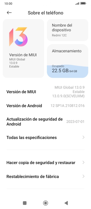 Pulsa Versión de MIUI. Si hay una versión de software nueva disponible, aparecerá ahora en la pantalla. Sigue las indicaciones de la pantalla para actualizar el software del teléfono.