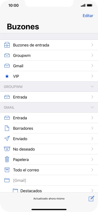Pulsa la cuenta de correo electrónico deseada.