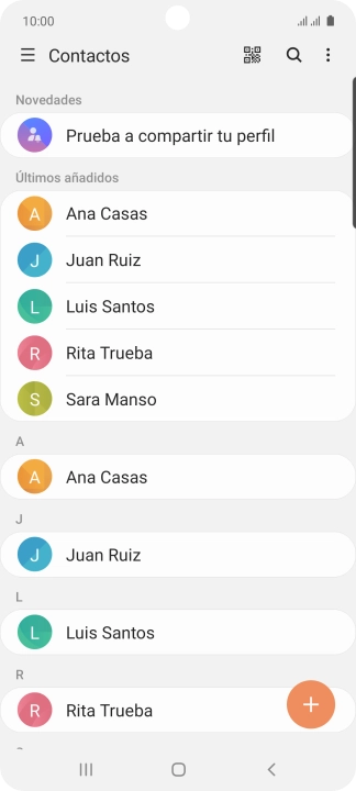 Pulsa el contacto deseado.