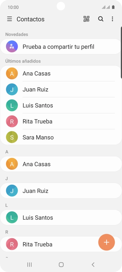 Pulsa el contacto deseado.