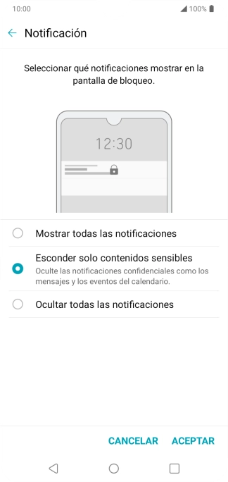 Pulsa en el campo junto a los ajustes deseados.