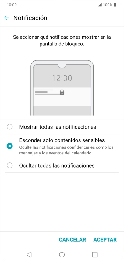 Pulsa en el campo junto a los ajustes deseados.