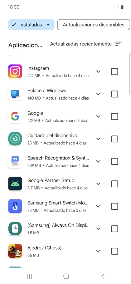 Pulsa la app deseada.