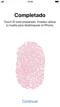 Pulsa Continuar. Si no has añadido anteriormente un código de seguridad, tendrás que introducir un código de libre elección dos veces consecutivas.