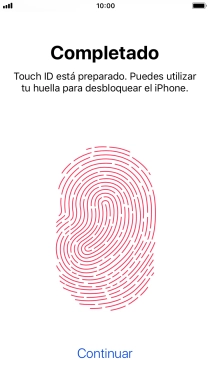 Pulsa Continuar. Si no has añadido anteriormente un código de seguridad, tendrás que introducir un código de libre elección dos veces consecutivas.