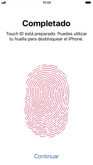 Pulsa Continuar. Si no has añadido anteriormente un código de seguridad, tendrás que introducir un código de libre elección dos veces consecutivas.