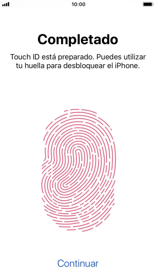 Pulsa Continuar. Si no has añadido anteriormente un código de seguridad, tendrás que introducir un código de libre elección dos veces consecutivas.