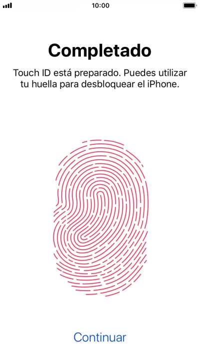 Pulsa Continuar. Si no has añadido anteriormente un código de seguridad, tendrás que introducir un código de libre elección dos veces consecutivas.