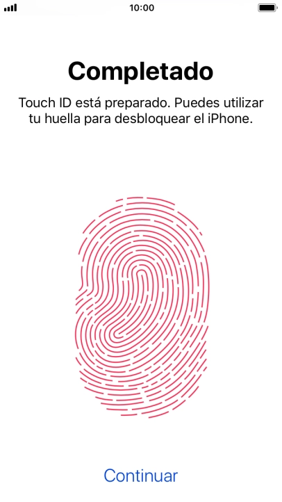 Pulsa Continuar. Si no has añadido anteriormente un código de seguridad, tendrás que introducir un código de libre elección dos veces consecutivas.