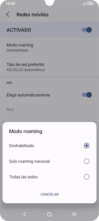 Pulsa el ajuste deseado para activar o desactivar la función.