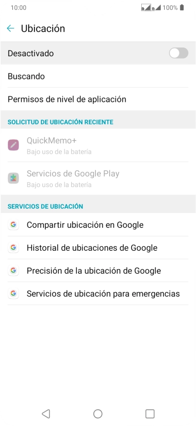 Pulsa el indicador para activar o desactivar la función.