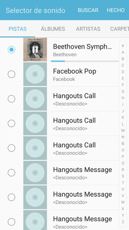 Al encontrar un timbre de llamada de tu gusto, pulsa HECHO.