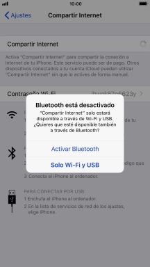 Si la función de wifi está activada, pulsa Solo Wi-Fi y USB.
