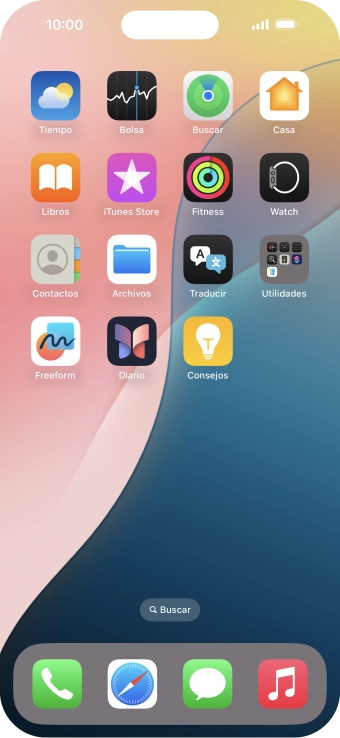 Pulsa en un lugar cualquiera de la pantalla de inicio y mantén la pulsación unos instantes.