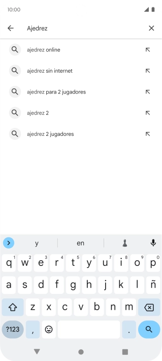 Introduce el nombre del tema o de la app y pulsa el icono de búsqueda.