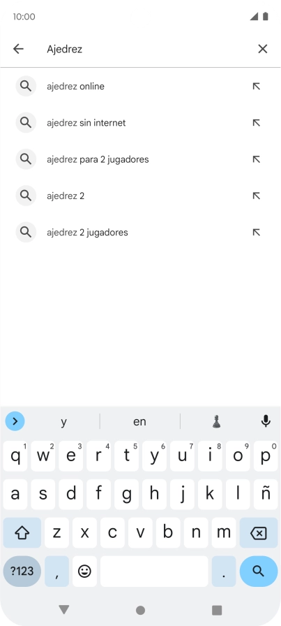 Introduce el nombre del tema o de la app y pulsa el icono de búsqueda.