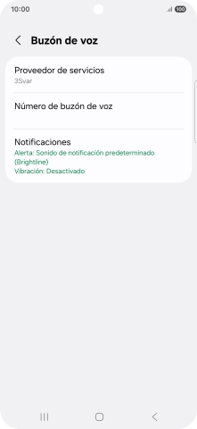 Pulsa Número de buzón de voz.