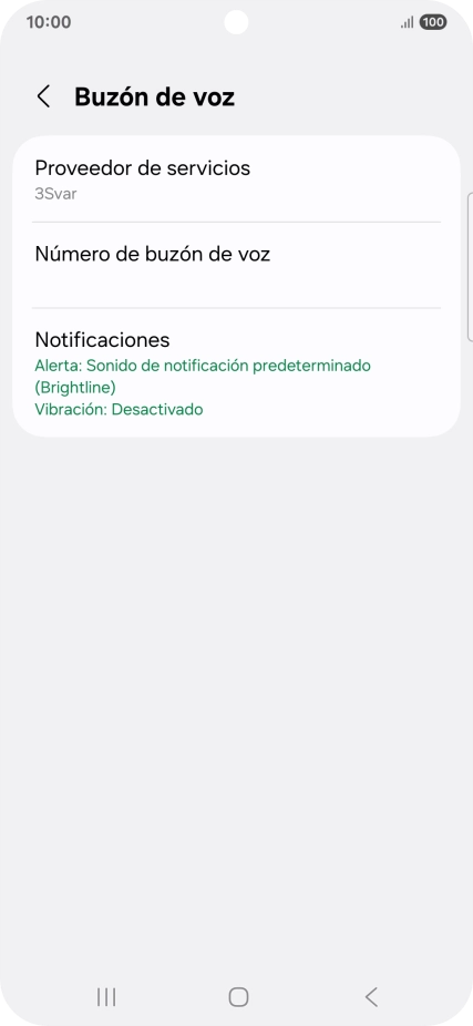 Pulsa Número de buzón de voz.