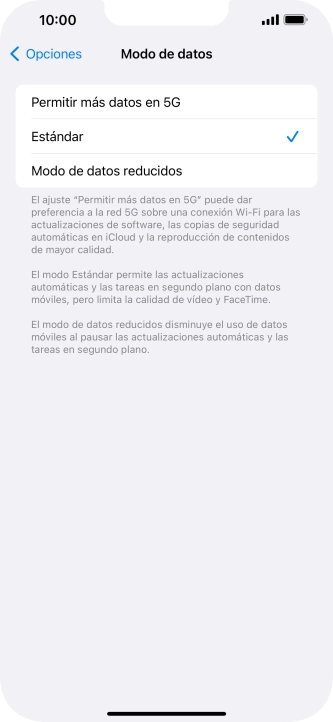 Pulsa el ajuste deseado.