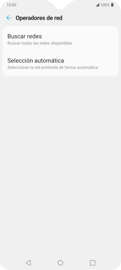 Pulsa Buscar redes y espera mientras el teléfono está buscando redes.