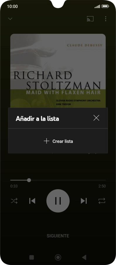 Pulsa Crear lista.